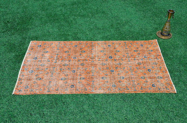 Floral Natural oushak Turkish rug for home decor, Vintage rug, area rug boho rug bedroom rug kitchen rug kilim rugs handmade, rugs 4x7, 665351