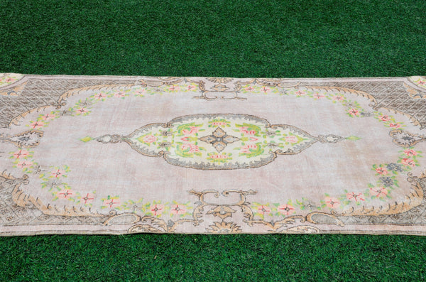 Natural Oushak Turkish rug for home decor, Vintage rug, area rug boho rug bedroom rug kitchen rug, kilim rugs handmade, rugs 4x10, 665463