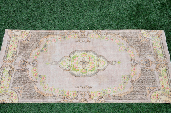 Natural Oushak Turkish rug for home decor, Vintage rug, area rug boho rug bedroom rug kitchen rug, kilim rugs handmade, rugs 4x10, 665463