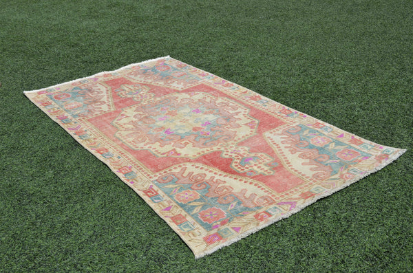 Vintage Turkish Anatolian rug for home decor, area rug, oushak rug boho rug bedroom rug kitchen rug bathroom rug kilim, rugs 4x7, 665403