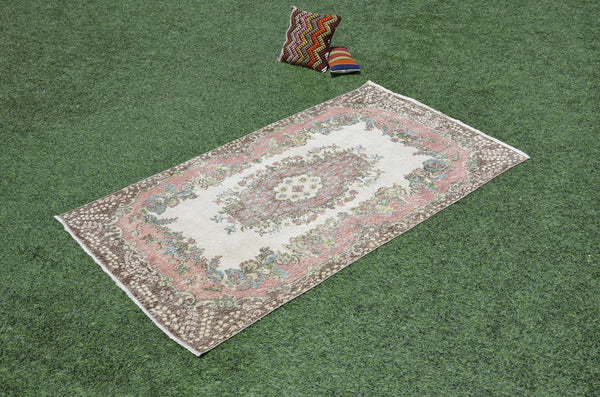 Pink Vintage Turkish rug for home decor, area rug, oushak rug boho rug bedroom rug kitchen rug bathroom rug kilim, rugs 4x7, 665410
