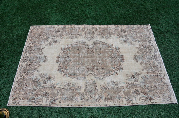 Unique Turkish large Vintage rug for home decor, oversize rug, area rug oushak rug boho rug bedroom kitchen rug  kilim rug, rugs 6x10, 665464