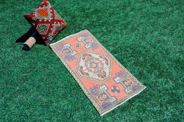 Unique Turkish Vintage small area rug doormat for home decor, bathroom rug, area oushak rug bathroom mat kitchen rug  kilim rug, rug 3,2X1,6, 665482