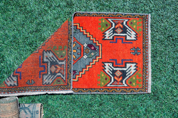 Turkish Handmade Vintage small area rug doormat for home decor, bathroom rug, area oushak rug bathroom mat kitchen kilim rug, rug 2.10X1.6, 665593