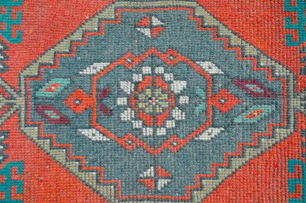 Turkish Handmade Vintage small area rug doormat for home decor, bathroom rug, area oushak rug bathroom mat kitchen kilim rug, rug 3.6X1.8, 665615