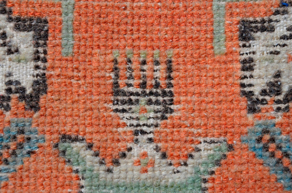 Natural Turkish Vintage small area rug doormat for home decor, bathroom rug, area oushak rug bathroom mat kitchen kilim rug, rug 3X1.6, 665498