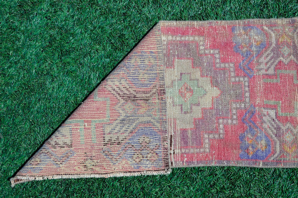 Natural Turkish Vintage small area rug doormat for home decor, bathroom rug, area oushak rug bathroom mat kitchen kilim rug, rug 3.2X1.7, 665506