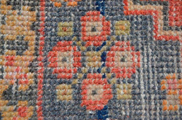 Vintage Handmade Turkish small area rug doormat for home decor, bathroom rug, area oushak rug bathroom mat kitchen kilim rug, rug 3.6X1.7, 665507
