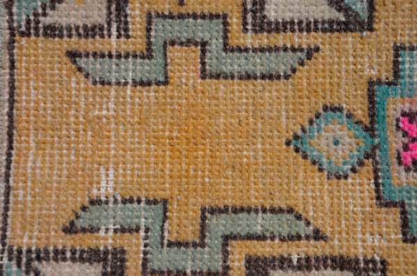 Natural Turkish Vintage small area rug doormat for home decor, bathroom rug, area oushak rug bathroom mat kitchen kilim rug, rug 2.9X1.7, 665511
