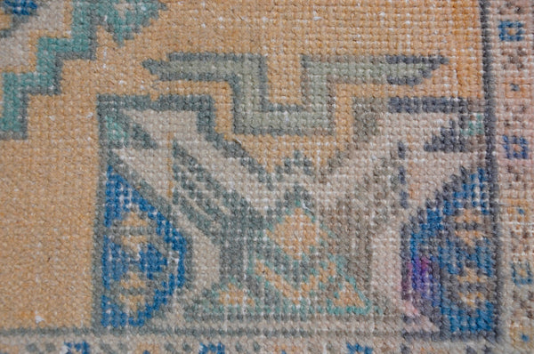 Handmade Turkish Vintage small area rug doormat for home decor, bathroom rug, area oushak rug bathroom mat kitchen kilim rug, rug 3x1.6, 665527