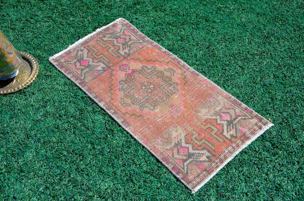 Handmade Turkish Vintage small area rug doormat for home decor, bathroom rug, area oushak rug bathroom mat kitchen kilim rug, rug 2.11x1.5, 665552