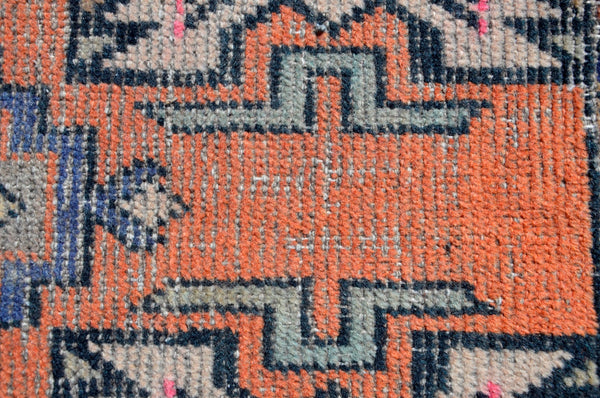 Vintage Handmade Turkish small area rug doormat for home decor, bathroom rug, area oushak rug bathroom mat kitchen kilim rug, rug 3.1X1.7, 665569
