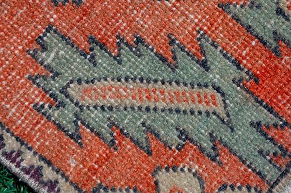 Turkish Handmade Vintage small area rug doormat for home decor, bathroom rug, area oushak rug bathroom mat kitchen kilim rug, rug 2.11X1.6, 665589