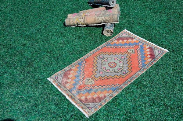 Unique Turkish Vintage small area rug doormat for home decor, bathroom rug, area oushak rug bathroom mat kitchen rug kilim rug, rug 3.1x1.7, 665609