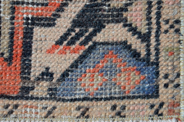 Unique Turkish Vintage small area rug doormat for home decor, bathroom rug, area oushak rug bathroom mat kitchen rug kilim rug, rug 3.3x1.7, 665648