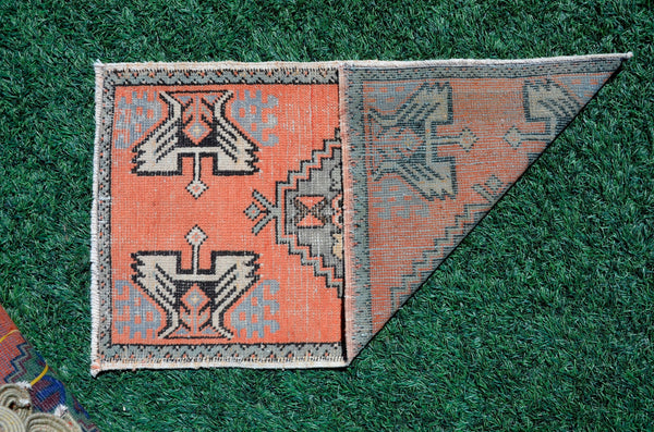 Turkish Handmade Vintage small area rug doormat for home decor, bathroom rug, area oushak rug bathroom mat kitchen kilim rug, rug 3.1x1.8, 665655