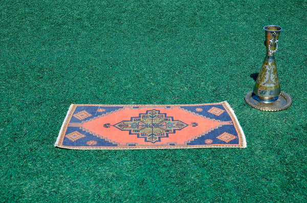 Natural Turkish Vintage small area rug doormat for home decor, bathroom rug, area oushak rug bathroom mat kitchen kilim rug, rug 3.1X1.6, 665664