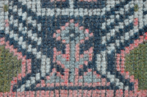 Vintage Handmade Turkish small area rug doormat for home decor, bathroom rug, area oushak rug bathroom mat kitchen kilim rug, rug 3.3x1.7, 665666