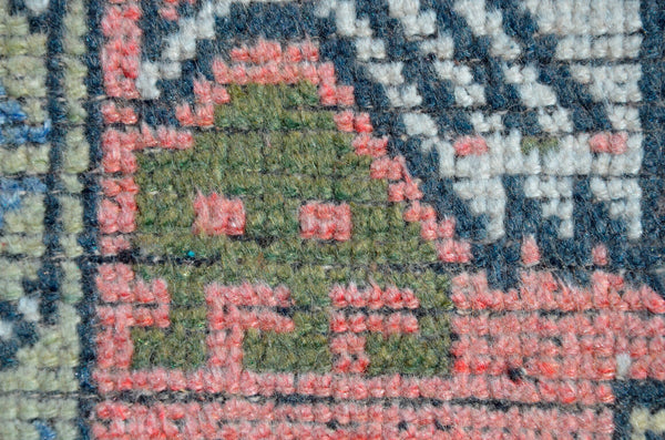Vintage Handmade Turkish small area rug doormat for home decor, bathroom rug, area oushak rug bathroom mat kitchen kilim rug, rug 3.3x1.7, 665666