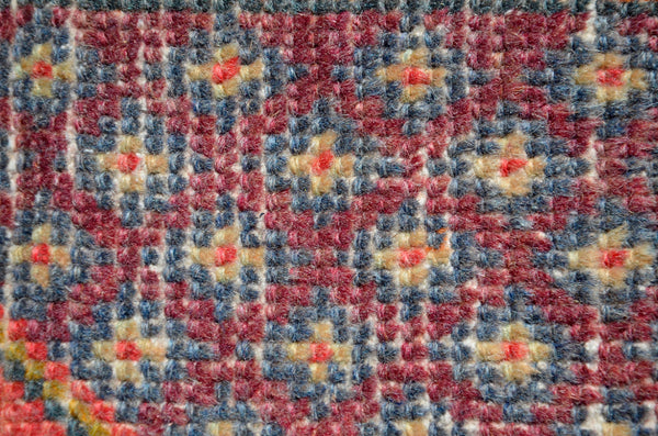 Turkish Handmade Vintage small area rug doormat for home decor, bathroom rug, area oushak rug bathroom mat kitchen kilim rug, rug 3.4X1.5, 665672