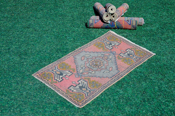 Unique Turkish Vintage small area rug doormat for home decor, bathroom rug, area oushak rug bathroom mat kitchen rug kilim rug, rug 3x1.8, 665680