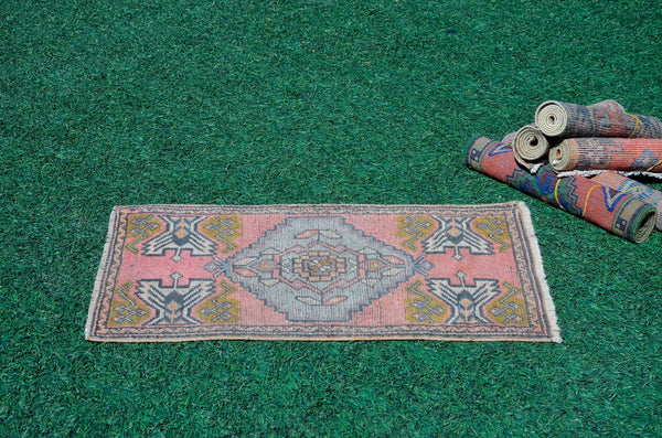 Unique Turkish Vintage small area rug doormat for home decor, bathroom rug, area oushak rug bathroom mat kitchen rug kilim rug, rug 3x1.8, 665680