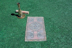 Unique Turkish Vintage small area rug doormat for home decor, bathroom rug, area oushak rug bathroom mat kitchen rug kilim rug, rug 3.1x1.8, 665695