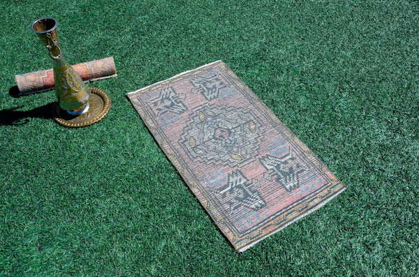 Unique Turkish Vintage small area rug doormat for home decor, bathroom rug, area oushak rug bathroom mat kitchen rug kilim rug, rug 3.1x1.8, 665695