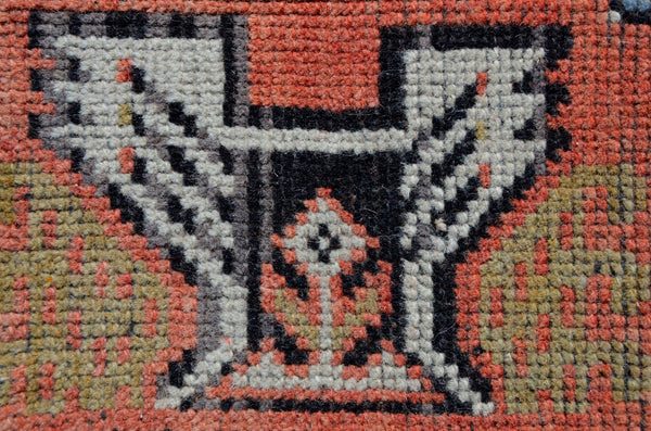 Vintage Handmade Turkish small area rug doormat for home decor, bathroom rug, area oushak rug bathroom mat kitchen kilim rug, rug 3.1x1.7, 665715