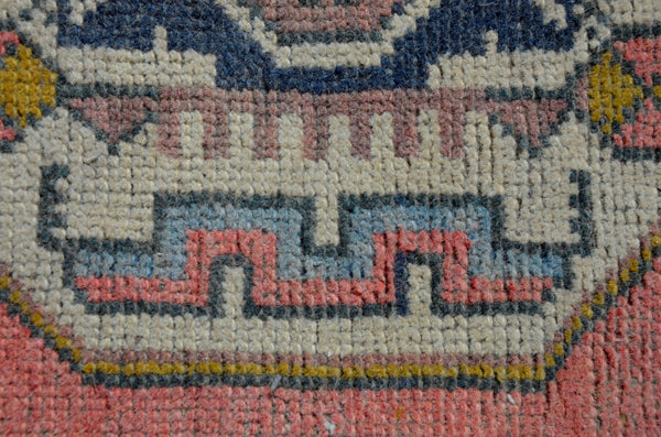 Vintage Handmade Turkish small area rug doormat for home decor, bathroom rug, area oushak rug bathroom mat kitchen kilim rug, rug 3.0x1.7, 665720