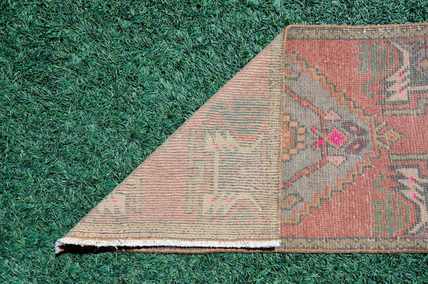 Natural Turkish Vintage small area rug doormat for home decor, bathroom rug, area oushak rug bathroom mat kitchen ru  kilim rug, rug 3.1X1.7, 665512