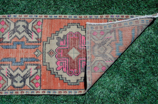 Unique Turkish Vintage small area rug doormat for home decor, bathroom rug, area oushak rug bathroom mat kitchen rug  kilim rug, rug 3,2X1,7, 665530