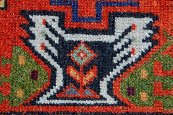 Turkish Handmade Vintage small area rug doormat for home decor, bathroom rug, area oushak rug bathroom mat kitchen kilim rug, rug 2.10X1.6, 665593