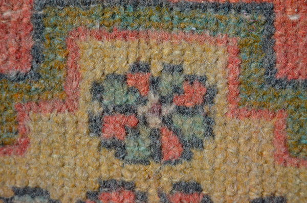 Natural Turkish Vintage small area rug doormat for home decor, bathroom rug, area oushak rug bathroom mat kitchen kilim rug, rug 2.9X1.9, 665472
