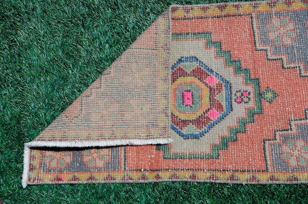 Natural Turkish Vintage small area rug doormat for home decor, bathroom rug, area oushak rug bathroom mat kitchen kilim rug, rug 2.10X1.7, 665483