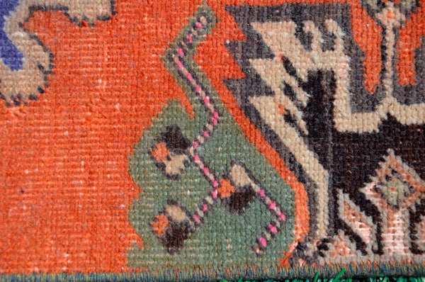 Vintage Handmade Turkish small area rug doormat for home decor, bathroom rug, area oushak rug bathroom mat kitchen kilim rug, rug 2.10X1.6, 665494