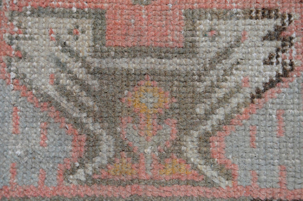 Turkish Handmade Vintage small area rug doormat for home decor, bathroom rug, area oushak rug bathroom mat kitchen kilim rug, rug 3.1X1.7, 665509