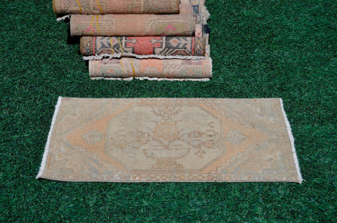 Handmade Turkish Vintage small area rug doormat for home decor, bathroom rug, area oushak rug bathroom mat kitchen kilim rug, rug 2.9x1.6, 665510