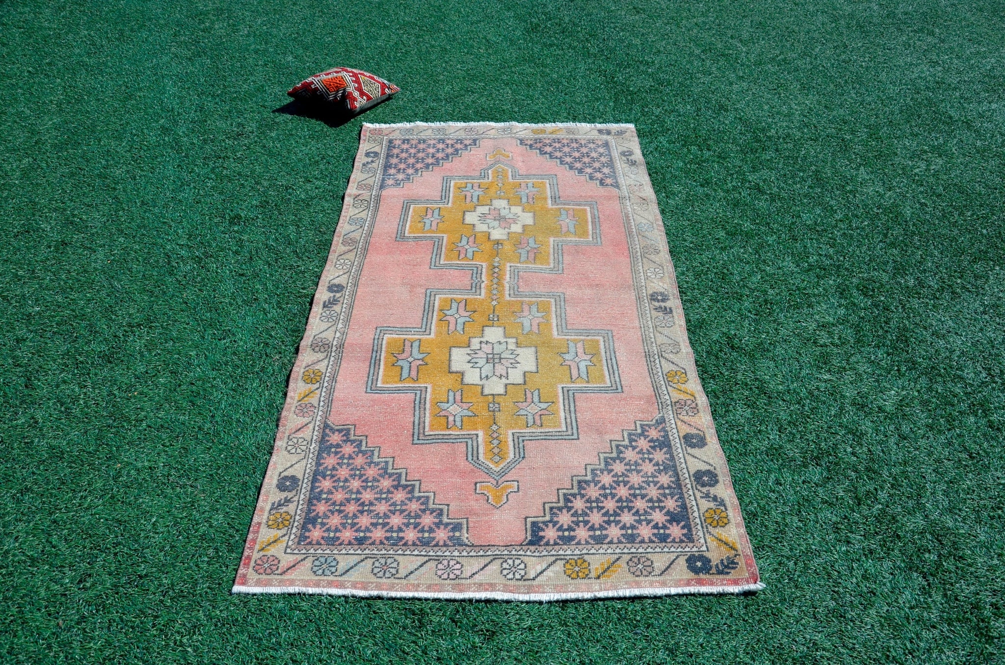 Vintage Turkish Anatolian rug for home decor, area rug, oushak rug boho rug bedroom rug kitchen rug bathroom rug kilim, rugs 4x9, 665413