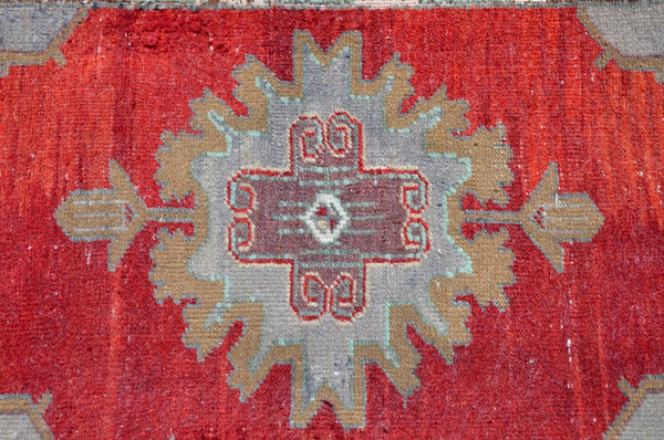 Handmade Turkish Vintage small area rug doormat for home decor, bathroom rug, area oushak rug bathroom mat kitchen kilim rug, rug 3.7x1.7, 665536