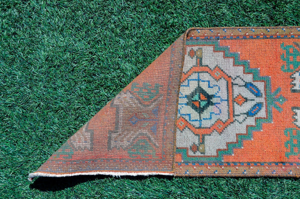 Natural Turkish Vintage small area rug doormat for home decor, bathroom rug, area oushak rug bathroom mat kitchen kilim rug, rug 3.1X1.6, 665548