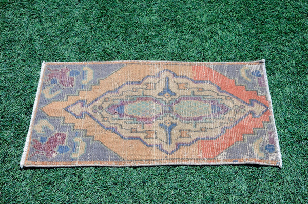 Handmade Turkish Vintage small area rug doormat for home decor, bathroom rug, area oushak rug bathroom mat kitchen kilim rug, rug 2.9x1.6, 665591