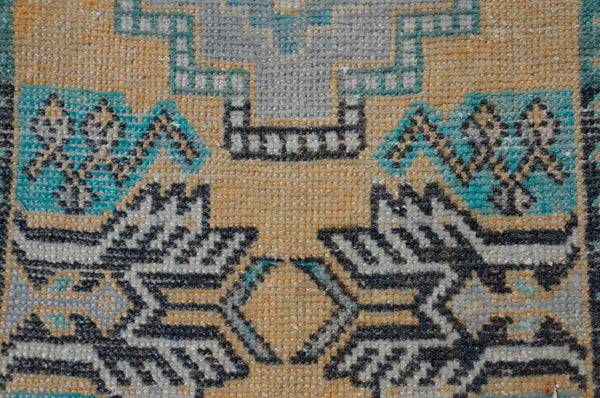 Vintage Handmade Turkish small area rug doormat for home decor, bathroom rug, area oushak rug bathroom mat kitchen kilim rug, rug 2.7x1.5, 665634