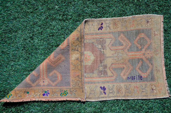 Unique Turkish Vintage small area rug doormat for home decor, bathroom rug, area oushak rug bathroom mat kitchen rug kilim rug, rug 3.1x1.7, 665638