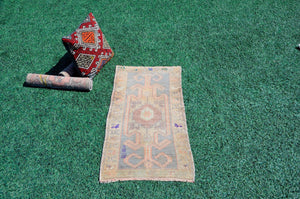 Unique Turkish Vintage small area rug doormat for home decor, bathroom rug, area oushak rug bathroom mat kitchen rug kilim rug, rug 3.1x1.7, 665638