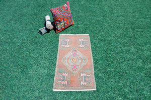 Natural Turkish Vintage small area rug doormat for home decor, bathroom rug, area oushak rug bathroom mat kitchen kilim rug, rug 3.1X1.7, 665523