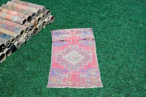 Natural Turkish Vintage small area rug doormat for home decor, bathroom rug, area oushak rug bathroom mat kitchen kilim rug, rug 3.2X1.7, 665506