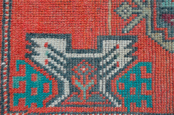 Turkish Handmade Vintage small area rug doormat for home decor, bathroom rug, area oushak rug bathroom mat kitchen kilim rug, rug 3.6x1.8, 665640