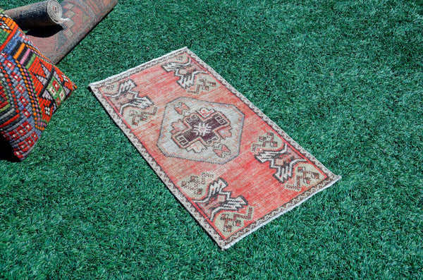 Handmade Turkish Vintage small area rug doormat for home decor, bathroom rug, area oushak rug bathroom mat kitchen kilim rug, rug 2.10x1.6, 665641