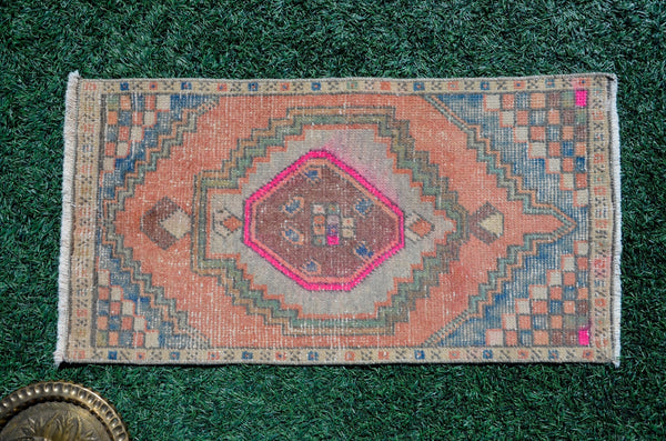 Natural Turkish Vintage small area rug doormat for home decor, bathroom rug, area oushak rug bathroom mat kitchen kilim rug, rug 3.1X1.7, 665647